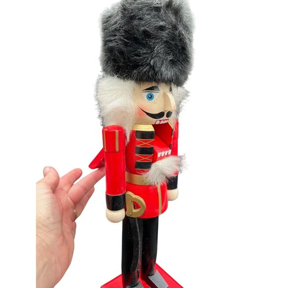 Toy Soldier Nut Cracker 14" Red Wooden Nutcracker with sword - Picture 5 of 7